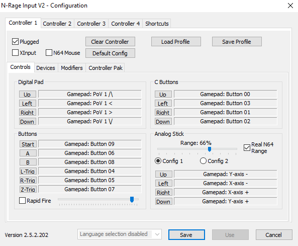 Project64 controller configuration