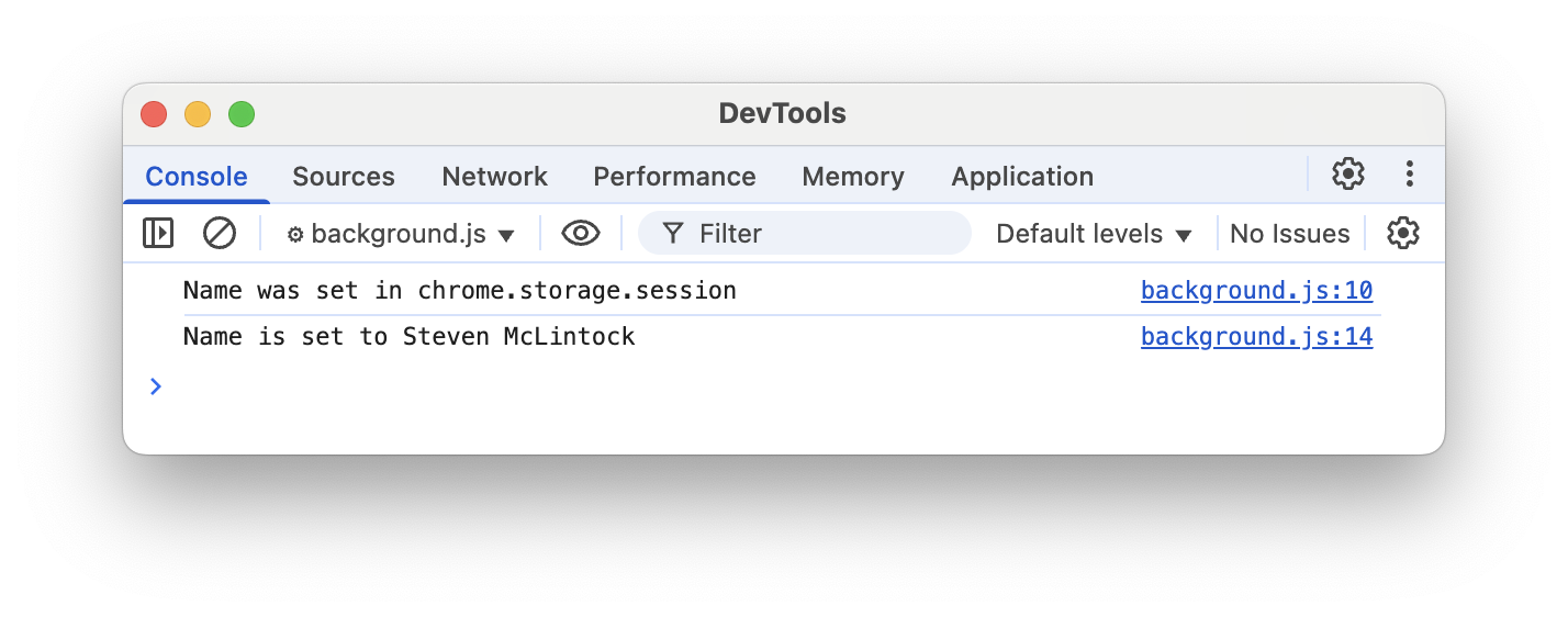 Using the chrome.storage.session API